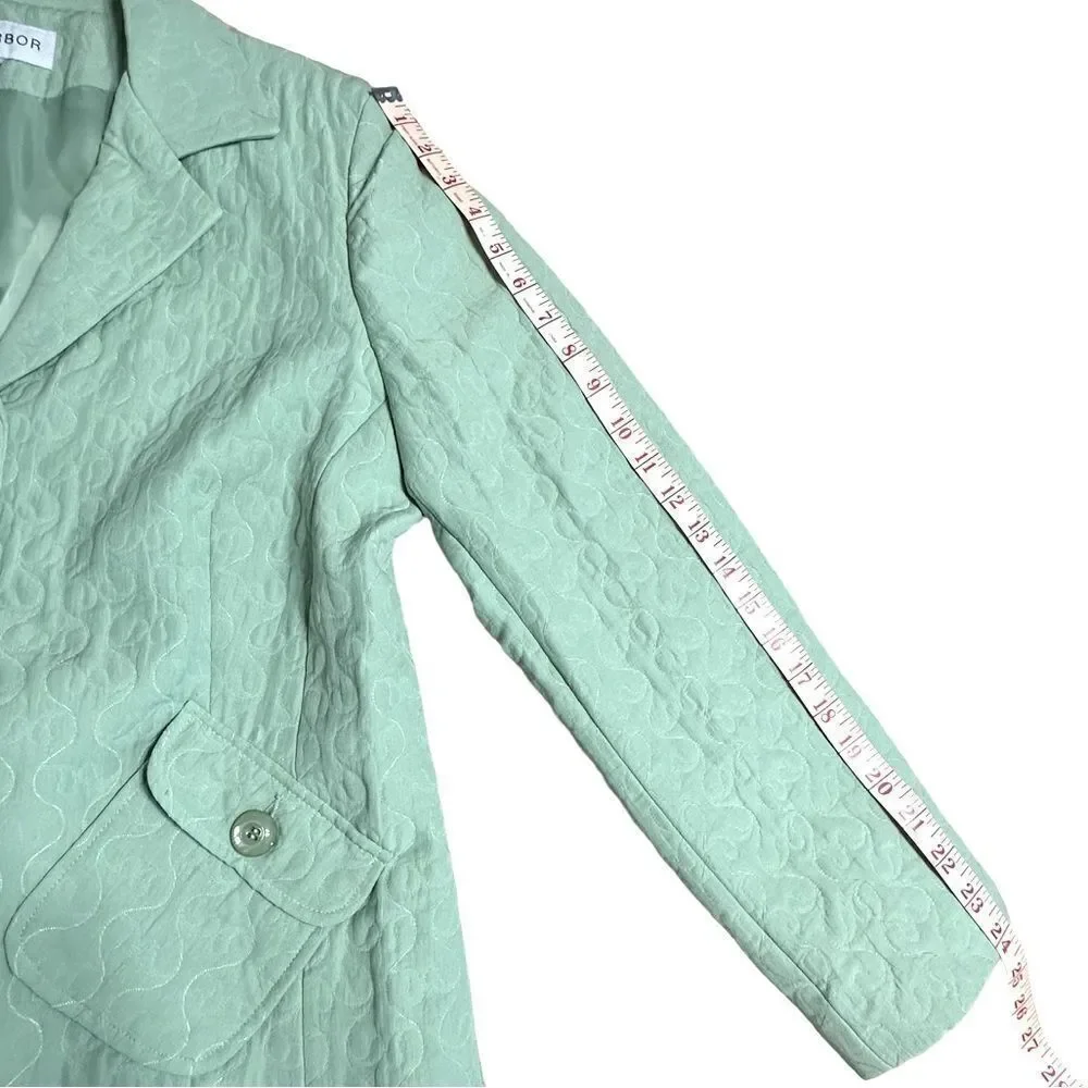 Vintage Mint Green Sag Harbor Quilt stitched  Blazer